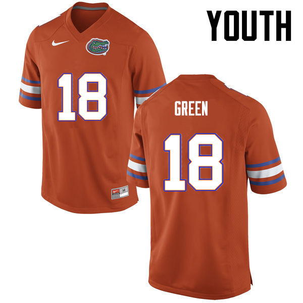 Youth Florida Gators #18 Daquon Green College Football Jerseys-Orange - Click Image to Close